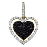 3/4CT-Diamond BLACK HEART FASHION PENDANT