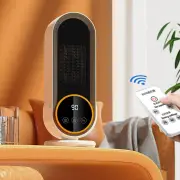 1200W Remote Control Electric Heater Portable with LED Disaplay Desktop Fan Heater Ceramic Heating Warm Air Blower Home