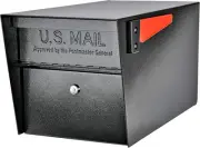Black Large Capacity Mailbox with Vandal-Resistant Design & Locking Access