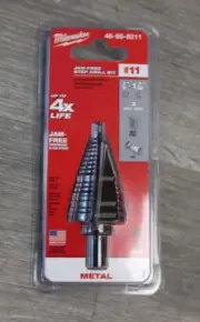 Brand New Milwaukee 48-89-9211 #11 Black Oxide Step Drill Bit 7/8" - 1-7/32"