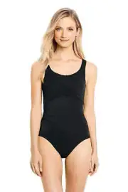 Miraclesuit BLACK Carmela Tummy Control Chlorine Resistant Scoop Neck 8DD