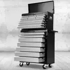 17 Drawers Toolbox Chest Trolley Garage Tool Cabinet Storage 2 Lockable Castors
