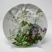 Anthropologie Rebekah Maysles Plate Pop Art Warped Texture Cat Bird Ladies