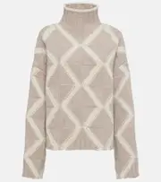 [Bottega Veneta] Bottega Veneta Argyle wool turtleneck sweater AU 8 beige