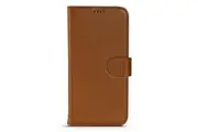 For iPhone 14 Pro Max Case Fashion Cowhide Genuine Leather Wallet Cover Brown