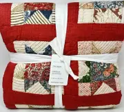 New~Pottery Barn Emerson Reversible~Starburst~Patchwork Full~Queen Quilt