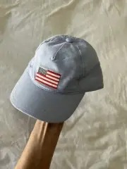 Janie And Jack Light Blue American Flag Cap Hat Size 2T-3 NWT