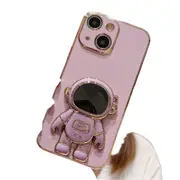 For Iphone 15 Electroplating Astronaut Holder Phone Case