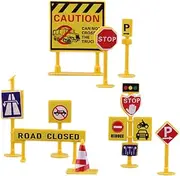 Generic 1 Set Miniature Traffic Barricade Road Sign for Educational Play Bright Colors for Traffic Knowledge for Fun