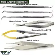 Dental Micro Surgery Periodontal Kit Perio Knives Scissors Forceps Tweezer