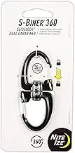 Nite Ize S-Biner 360 SlideLock Dual Carabiner, Swivel Carabiner for Keys and Gear 35 lbs, Size #3