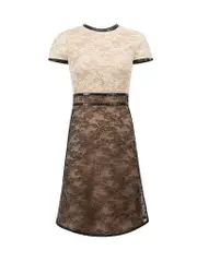 Black & Nude Lace Mini Dress