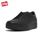 【FITFLOP】RALLY ELASTIC TUMBLED-LEATHER SLIP-ON SNEAKERS易穿脫時尚休閒鞋-女(黑色)