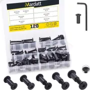 120Pcs 5 Sizes M6X16Mm/20Mm/25Mm/30Mm/35Mm Black Hex Socket Cap Bolts and Barrel
