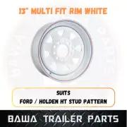 13" SUNRAYSIA MULTI-FIT(HOLDEN HT/FORD) Rim- White! Trailer Parts