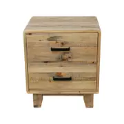 Bedside Table 2 drawers Night Stand Solid Wood Storage Light Brown Colour