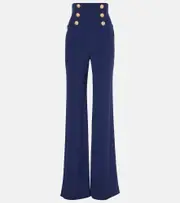 [Balmain] Balmain High-rise wide-leg jeans UK 16 blue
