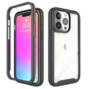 MCC Shockproof Bumper Case iPhone 14 Pro Clear Back Cover Apple 14Pro [Black]