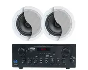 Bluetooth Amplifier + 2x6" Ceiling Speakers Package Cafe Restaurant 172C+C62