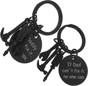 [Healeved] Stainless Steel Fathers Day Keychain Pendant present for Dad Compact Keyring Tool with Durable Key Decor Handbag Accessory for Everyday Use