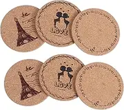 12pcs Round Cork Placemat Heat-Resistant Coasters for Dining Table Thick Cork Board Trivets for Hot Pots and Pans Home Use