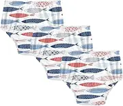 Baby Boys Sleep Training Pants Absorb Water Nighttime Training Underwear Boxer Briefs Underwear Set for Toddler Girls 3T Seamless Pattern Decorative Fish