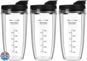 Blender Cups Replacement for Ninja, 24oz Ninja Blender Cups with To-Go Lids C