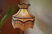 Lampshade neck dome gold lace hand-stitched table lampshade floor lampshade