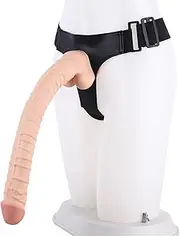 HCUDFN Strap On Dildo 41 cm Silicone Strap-On Penis for Women Anal Dildo Removable with Strong Suction Cup 3 O-Rings SM Butt Plug for Women Couples(A Flesh)