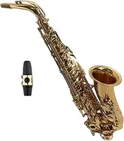 ACAGALA Golden Eb Alto Saxophone Sax Brass Body White Shell Keys Woodwind Instrument with Carry Case Gloves Cleaning Cloth Brush Sax Neck