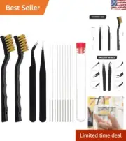 Sleek 3D Printer Nozzle Cleaning Set - Needles, Tweezers & Wire Brushes Included