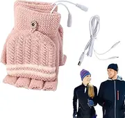 [Generic] USB Hand Warmer | Full & Half Fingers Warm Gloves Heating Gloves Heated Mittens | Portable Hand Warmer Laptop Gloves Mittens for Riding, Running, Skiing