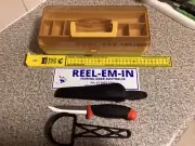 8.5” Bait Knife &sheath & plastic Scaler 1 tray tackle box 40cm alvey ruler