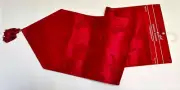Holiday Style Red Damask Table Runner Textured Holly Pattern 13 in. x 90 in. New