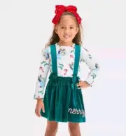Target Toddler Bluey Christmas 2pc Long Sleeve Top Skirtall Set Romper Dress 2T
