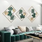 3D Metal Wall Art Decor Set of 3 for Living Room, Large Size Wall Sculpture Decorations for Bedroom Bathroom Kitchen Office, 170×71cm