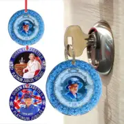 Union Jack Flag Queen Elizabeth II Pendant Keychain Hanging Ornaments For Christ