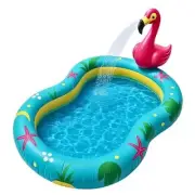 Flamingo Inflatable Kiddie Pool for Kids and Toddlers with Sprinkler, FLAMINGO