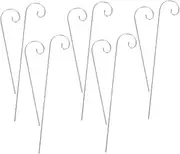 POPETPOP 10-Pack Metal Garden Flower Hook Plant Tag Holder Easy Setup for Outdoor Use
