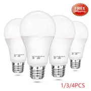 1/3/4PC Dusk to Dawn Light Bulb, A19 LED Sensor Bulbs Automatic On/Off800 Lumen