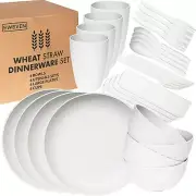 Wheat Straw Dinnerware Sets (28 pcs) | Unbreakable Dinnerware Sets | Dishwasher