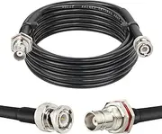 MOOKEERF BNC Cable - 50 ohm RG58 15FT BNC Male to Female Coax Cable Bulkhead Low Loss Antenna Extension Cable for CB Radio/VHF Ham Radio/Wireless Microphone/Antenna/CCTV/Amateur Radio etc.