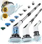Electric Spin Scrubber 8 Heads Cordless Power Brush 54" Handle Tile Tub Mop