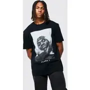 Mens Black Oversized Pusha T License T-shirt