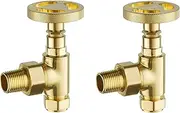 Milano Angled Industrial Style Radiator Valves: Brushed Brass