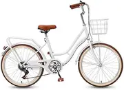 City Commuter Bicycle for Adult Men Women,6-speeds Hybrid Bike,Complete Cruiser Bikes for Travelling Riding Out,Adjustable Handlebar and Saddle,Rear Cargo Rack,Front and Rear Brakes