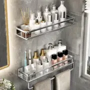 Bathroom Shelf Wall-mounted Storage Bracket with Towel Aluminum Organizer Shelf