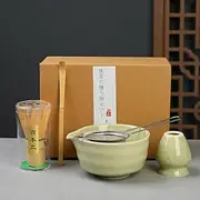 Matcha Set - Matcha Tea Set 5 Pieces Matcha Set for Beginners with Matcha Broom Matcha Filter Sieve Matcha Bowl with Pouring Spout Chasen and Matcha Spoon Gift for Matcha Lovers Tea Lovers