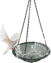 Flower Shaped Han G Ing Bird Feeder, Outdoor Parrot Bath, Bird Drinking Fountain 23.5x23.5x5.5cm/9.25x9.25x2.17 Inches Weather-Resistant/Easy To Clean & Maintain For Gardens Yards