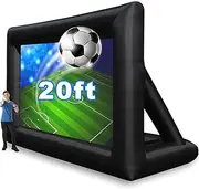 20 Feet Inflatable Outdoor and Indoor Theater Projector Screen - Includes Air Blower, Tie-Downs and Storage Bag - Portable, Front & Rear Projection for Movie Nights Backyards Pool Party
